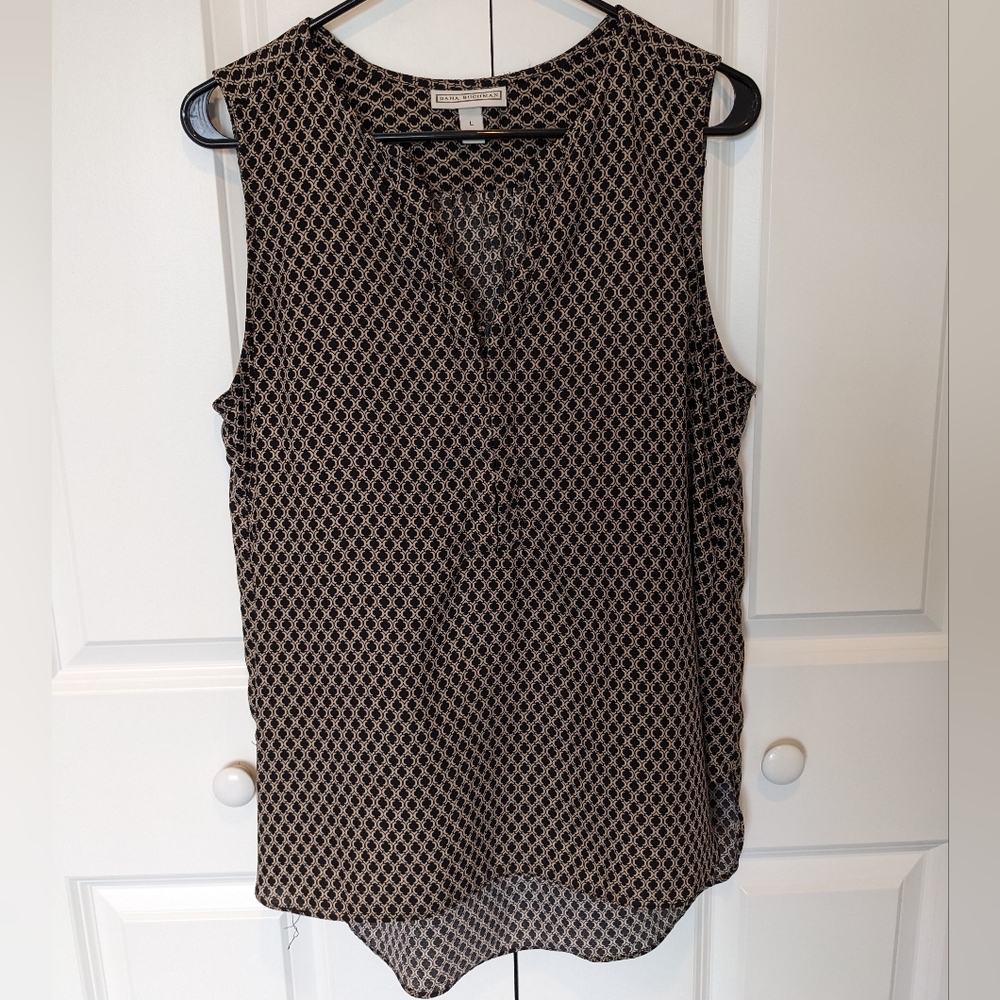 Tan & Black Blouse